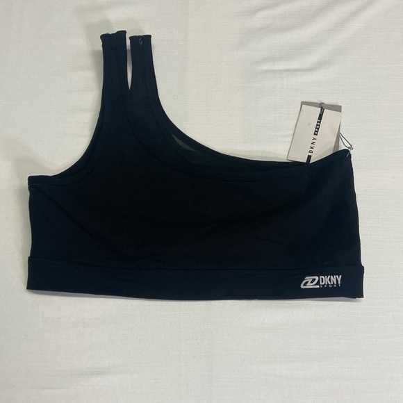 DKNY SPORT NWT Womens Sz XL DKNY Sport, One Shoulder, Women's Sports Bra- Black - Picture 4 of 10